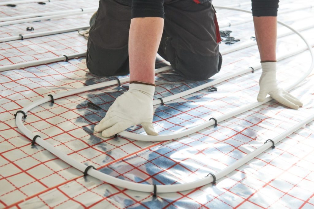 Underfloor Heating Installation. Warm Floor Heating System